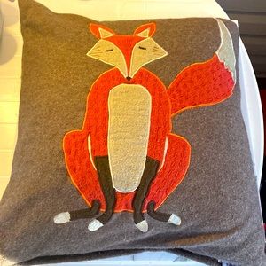 Fox WOOL blend decorative pillow